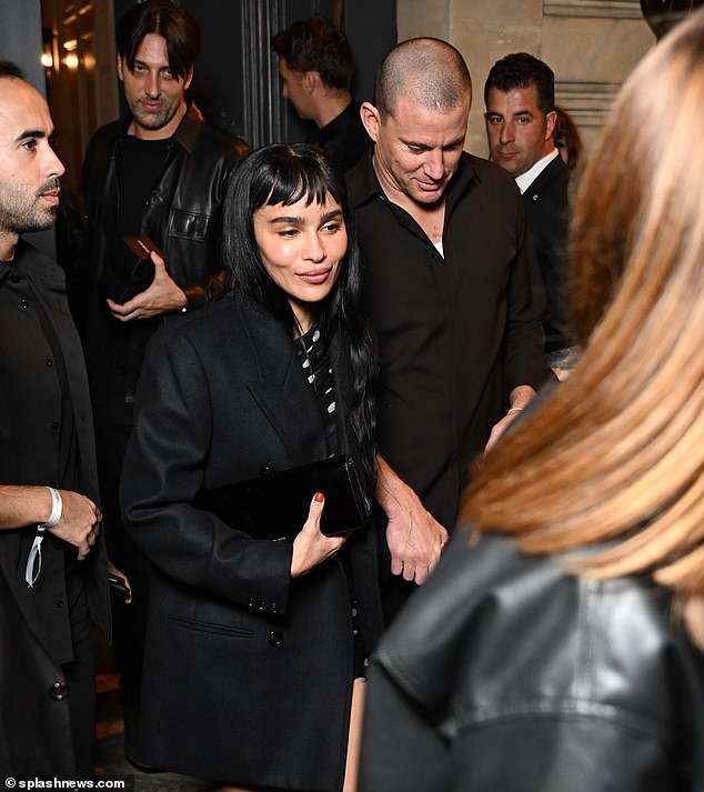 Zoe Kravitz and Channing Tatum show affectionate display while holding hands following Yves Saint Laurent show at Paris Fashion Week