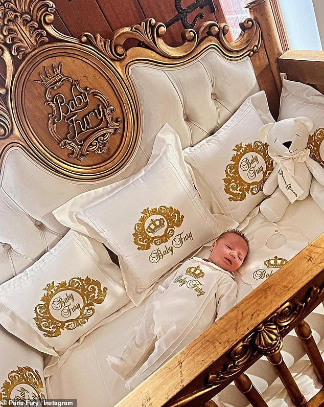 Paris Fury reveals a sneak peek of baby Prince Rico’s luxurious crib adorned with extravagant gold embellishments – complete with an astonishingly steep price tag