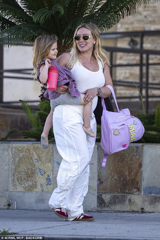 Hilary Duff Stuns in Chic White Outfit During Fun-filled Mother-Daughter Day in Los Angeles