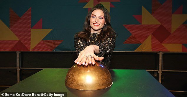 Sophie Ellis-Bextor steals the show in a stunning black and gold evening dress at the Marylebone Christmas lights switch-on event