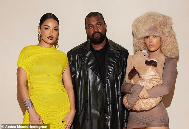 Bianca Censori Models Fur Hat and Stuffed Toy with Husband Kanye West ...