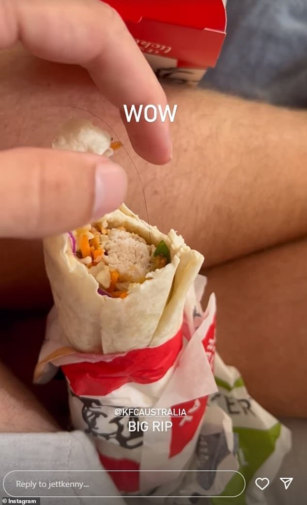 Can you spot the horrifying find Jett Kenny revealed in his KFC wrap?