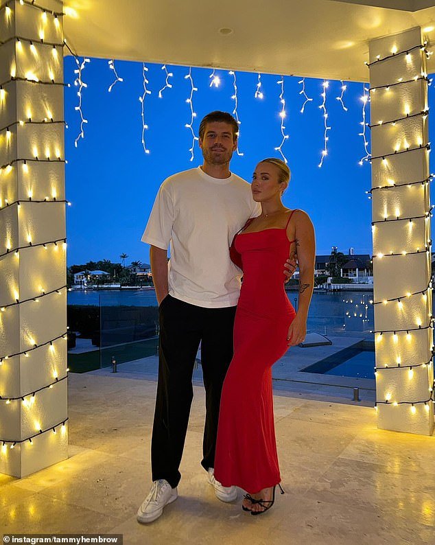 Tammy Hembrow Flaunts Her Physique In A Stunning Red Backless Dress During A Romantic Date Night