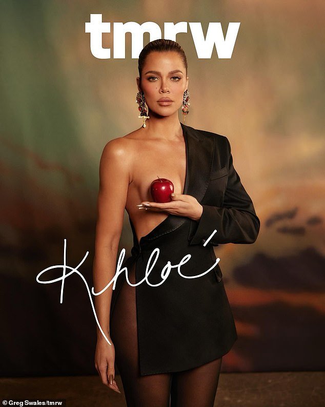 Khloe Kardashian Maintains Modesty in Sultry Magazine Cover by Posing with an Apple over Her Bare Breast