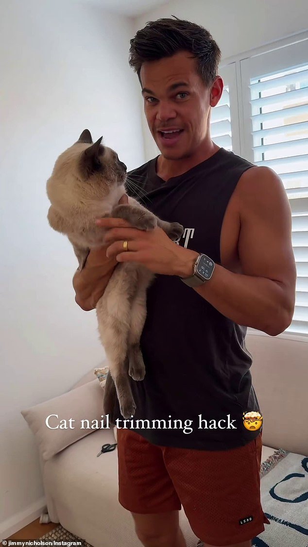 Not All Fans Convinced as The Bachelor’s Jimmy Nicholson Shares ‘Genius’ Hack for Trimming Cat’s Nails