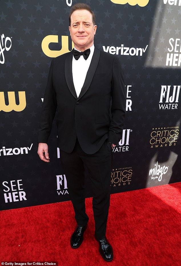 Brendan Fraser Stuns in Tuxedo at 2024 Critics Choice Awards, Making a Grand Return After Last