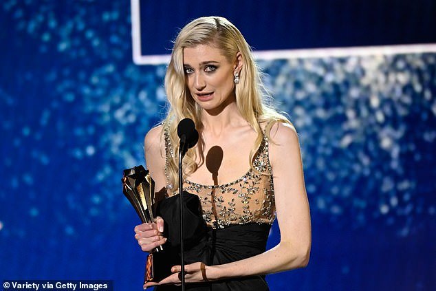 Elizabeth Debicki, star of The Crown, honors Princess Diana with heartfelt tribute as she wins Best Supporting Actress at the Critics Choice Awards