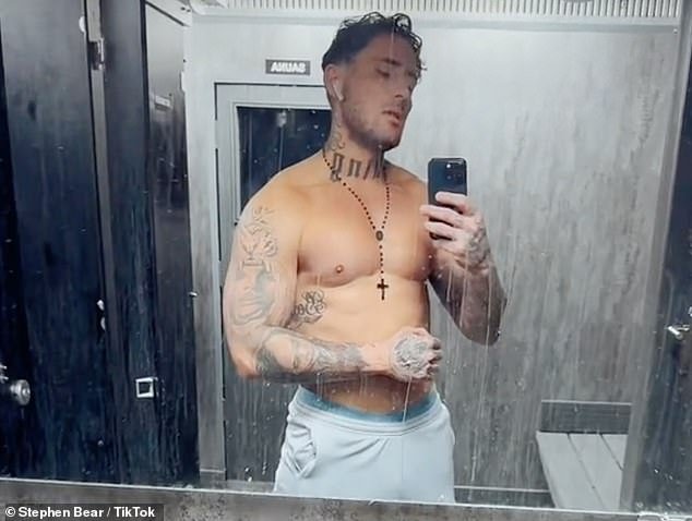 Convicted sex offender Stephen Bear shamelessly promotes himself with awkward shirtless video and cryptic message following prison release for revenge porn incident involving Georgia Harrison