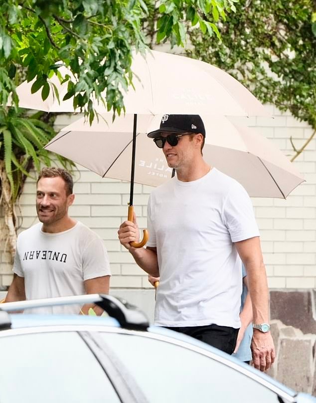 Tom Brady faces Brisbane’s rainy weather during his visit to Australia for speaking tour