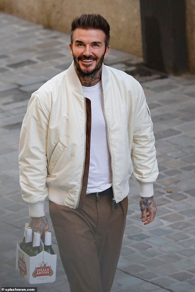 David Beckham signs lucrative contract with Stella Artois as new brand ambassador, spotted filming advert with six bottles of lager