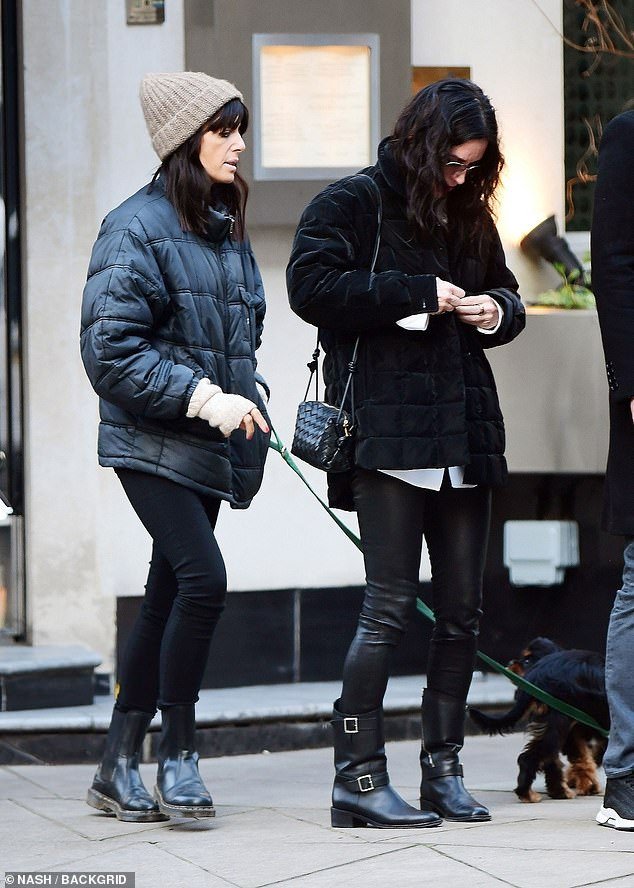 Claudia Winkleman and Courteney Cox Enjoy Lunch in Mayfair with Partners