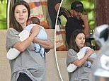 Adrian ‘Mr Lambo’ Portelli from The Block seen with girlfriend Karlie Butler and their newborn son for the first time