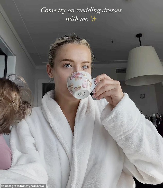 Tammy Hembrow gets ready for her luxurious wedding dress fitting before tying the knot with fiance Matt Zukowski.