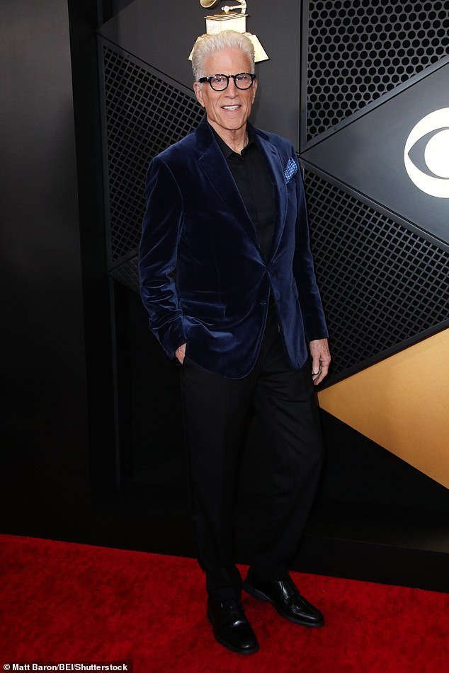 Ted Danson and Mary Steenburgen stun in coordinated black outfits at the 2024 Grammy Awards red carpet