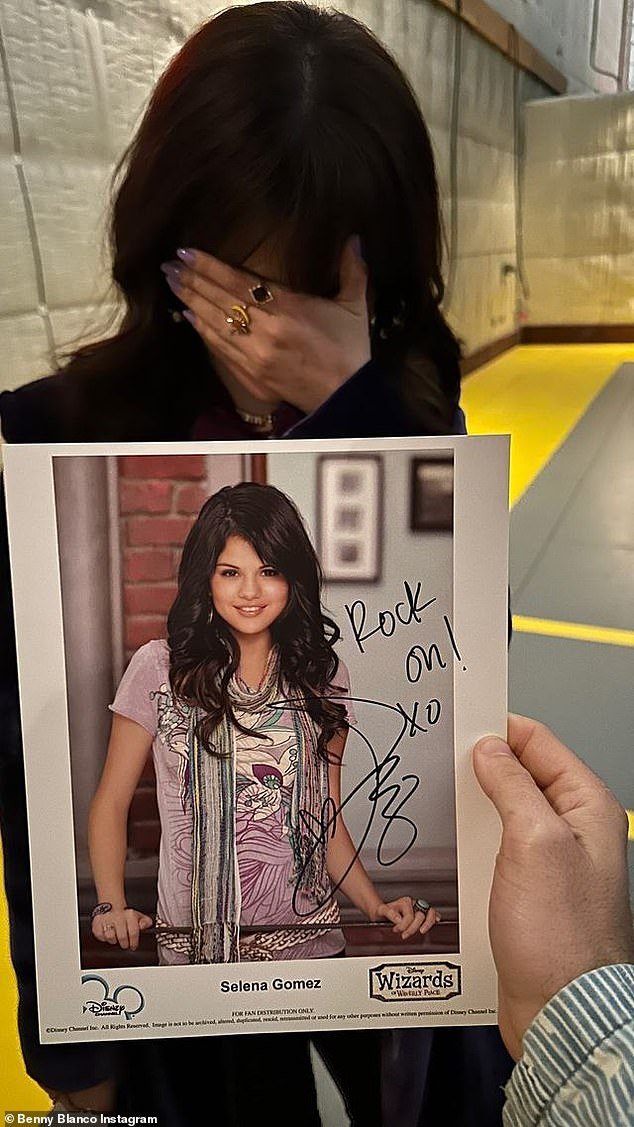 Benny Blanco, Selena Gomez’s boyfriend, posts a signed photo of the actress from her days on Wizards of Waverly Place