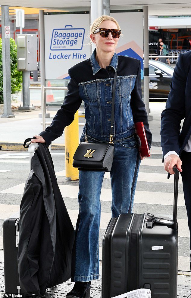 Cate Blanchett Shows off Her Versatility in Brisbane with a Double Denim Look and Designer Accessories Valued at Over k