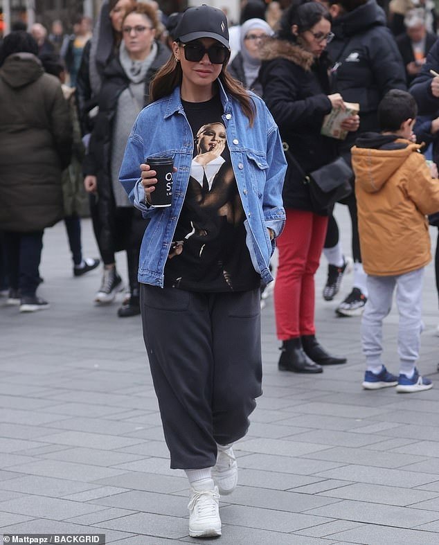 Myleene Klass pays tribute to Madonna with a relaxed look on her way to work at Smooth Radio