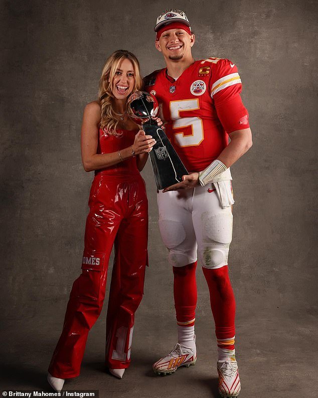 Brittany Mahomes Shares Three Stunning Portraits With Husband Patrick Mahomes and His Super Bowl Trophy