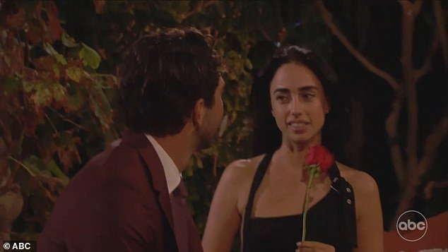 Maria Georgas contemplates leaving The Bachelor but ultimately stays and receives a group date rose after shedding tears