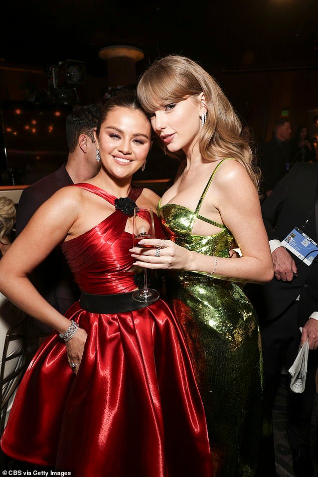 Selena Gomez shares emotional reaction to Taylor Swift’s new A-List squad at the Super Bowl captured in snap