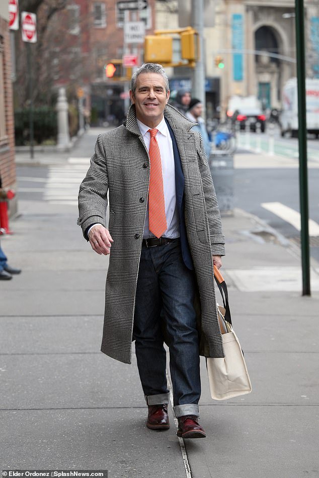 Andy Cohen smiles in New York despite backlash from Brandi Glanville’s lawyers for dismissing ‘sexual harassment’ video as a joke