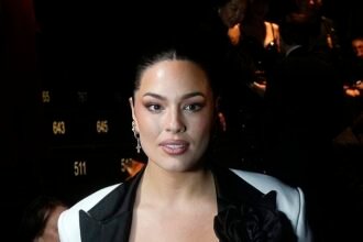 Ashley Graham stuns in a bold black corset at Dolce & Gabbana’s Milan Fashion Week presentation