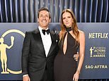 Jon Hamm, 52, and wife Anna Osceola, 35, stun in glamorous red carpet appearance at 2024 SAG Awards.