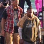 Will Smith and Martin Lawrence appear enthusiastic as they film action sequences for Bad Boys 4 in Miami