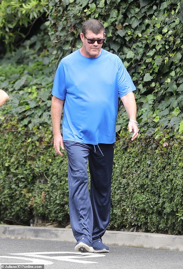 Billionaire James Packer flaunts slimmer physique during stroll in Beverly Hills on health journey