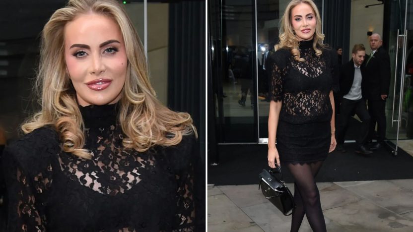 Stobart Heir’s Wife Stuns in Black Lace Dress at Xmas Party