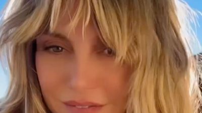 Heidi Klum Goes Topless in Tiny Bikini Bottoms by the Pool