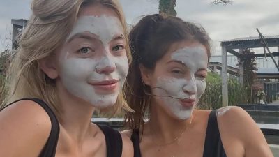 Euphoria’s Sydney Sweeney Poses in Swimwear with Facemask in Hot Tub on UK Trip