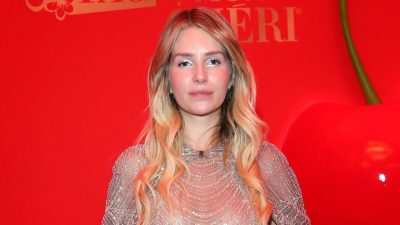Lottie Moss Dazzles in Sheer Silver Dress at Munich Red Carpet